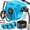 MASKO® Avvolgitubo automatico per tubo aria compressa da 30 m - Schlauchtrommel con attacco da 6 mm, Schlauchaufroller, supporto a parete, maniglia di trasporto, orientabile a 180°, freno del tubo
