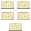 Electron 5 Placche, 1 modulo/posto, Compatibile Con BTicino Magic, avorio, Placca squadrata, rettangolare, Plastica di alta qualità, 100% compatibile con supporti e moduli originali