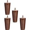 zcru004 Angolo Retto Gambe per Mobili Legno,Piedini per Tavolino Divano in Legno Massello,con Filettatura M6,per Divano Armadio Tavolo Sedie Colore Noce 4 Pezzi (10cm)