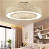 FUMIMID Ventilatori Da Soffitto Con Lampada Moderno Silenzioso Lampada Da Soffitto A LED Dimmerabile Ufficio Camera Da Letto Soggiorno Sala Da Pranzo Lampada Con Ventilatore Fiore Di Prugna Bianco, 55cm
