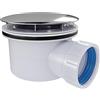 Arreditaly Piletta Doccia Ø 90 mm Con Coperchio Cromato Ispezionabile Scarico Per Piatto Doccia Slim E Standard Facile Da Montare Bianco e Argento