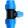 BE-TOOL - Raccordo a compressione per acqua, 1 connettore a T, in plastica, per agricoltura e famiglia (inserire 50 mm x 32 mm)