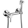 FQYEP Spruzzatore Per Bidet,Spruzzatore Acqua Per Bidet,Doccetta Per Wc Con Miscelatore,Spruzzatore Per Bidet Tenuto In Mano,Ottone,Ceramica,Spruzzatore Bidet Per Wc,Cromo