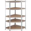 Relaxdays Scaffale in Metallo Angolare, Capacità 875 kg, 181x128x92, 5 Ripiani, ad Alta Portata, ad Angolo, Argento