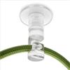 Amarcords - 5 Decentratori a uncino da soffitto per lampade e sospensioni. Gancio hook da soffitto a discesa verticale con regolazione cavo a vista - Decentratore cavo elettrico colore TRASPARENTE