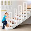 YUJEYHD Ringhiera per Scale Forma di U, Ferro Battuto Corrimano Interna con Diamante Decorare, Passamano Esterna per Corridoi e Entrata, Installazione Laterale Balaustra (Bianco, 100cm)