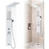 Froadp Kit Doccia a Pioggia in Acciaio Inox, 5 Funzioni, Montaggio a Parete, Set Doccia Completo (Bianco)