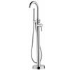 DaiJiubu Rubinetto autoportante, per vasca da bagno, in rame, in acciaio inox, orientabile, montaggio a pavimento, con vasca da bagno, cromato