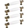 TopHomer Maniglie porta 96 mm, confezione da 4 maniglie per porte in ceramica effetto marmo, maniglie vintage per armadi, tiranti antichi, maniglie tirapuerta per mobili da cucina, cassettiere, armadi