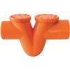 SIFONE ORIZZONTALE TIPO O-O SUPER TUBI RACCORDI PVC ARANCIO EDILIZIA D. 125 mm