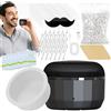 Hzuisst Kit di ceretta per naso da uomo, kit portatile per depilazione, mini vasetto di cera USB a riscaldamento rapido con perline di cera da 100 g, 30 bastoncini di ceretta per naso e orecchie, 20