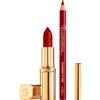 L'Oreal Paris L'Oréal Paris Set Rossetto Color Riche Satin 40Y 1990 Le Bordeaux Colore Intenso Labbra Morbide e Nutrite Finish Satinato + Matita Labbra Color Riche Tratto Morbido Lunga Tenuta - Set da 2