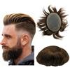 N.L.W. NLW Toupet da uomo in capelli veri, 100% naturale sistema di sostituzione dei capelli umani densità media, traspirante francese pizzo parrucca pezzo 8 * 10 pollici (#4 Light Brown)