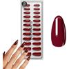 DOONAILS Love Paris - Unghie finte press on in gel morbido, set da 30 pezzi, forma di mandorla, colore rosso scuro, forma arrotondata, da incollare, copertura completa, medie, naturali, confortevoli