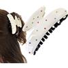 Wenlly Fermaglio per capelli con strass colorati, 9 cm, in acetato di cellulosa, antiscivolo, resistente, per donne e ragazze, 1 pezzo, bianco