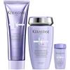 KÉRASTASE KERASTASE Blond Absolu, Bagno Ultra Viola 250 ml, Cura Cicaflash 250 ml, Bagno Luce 30 ml in omaggio per capelli biondi decolorati o cattivi