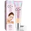 Nurvidis CC Cream, Crema Corretrice Del Colore, Crema Viso Colorata Spf 50+, Fondotinta CC Cream, Pre Make Up Cream-Primer, Nasconde Naturalmente Le Imperfezioni, Ripara E Sbianca La Pelle -Light