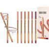 LOPHE Matita Labbra, 6 colori Nuova Set di Lip Liner con 2 Due Temperamatite, Penna per Labbra Impermeabile, Cremosa e Liscia, Non Sbava, A Lunga Tenuta#03