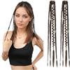Generisch Extension per capelli con clip in treccia lunga 40 cm, 2 trecce Boho Dreadlock con perline e ciondoli, intrecciate sintetiche clip in treccia per donna, cosplay, per festival e feste
