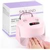 Saviland Asciuga Unghie Ad Aria, Asciuga Unghie Aria con Angolo Regolabile da 600 W per Mani e Piedi, Caldo e Freddo Dual Mode Potenza Asciugatura Rapida per Smalto, Rosa