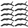 Eclove Fermagli per Capelli Coccodrillo, 10 Pezzi Fermagli in Plastica Nera, Parrucchiere Professionali Styling Sezioni Forcine per Capelli, Impugnatura Antiscivolo Denti Larghi a Casa e in Salone