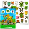 Minecraft Tatuaggi temporanei per bambini e adulti, 75 tatuaggi Minecraft per bomboniere, sacchetti e altro ancora (confezione di forniture per feste)