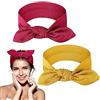 NECXON 2 Pezzi Fasce per Capelli da Donna, Fasce per Capelli da Donna Fasce Larghe per Donna Fascia Elastica per Capelli Fiocchi da Donna Accessori per Capelli per Ragazze Donne Yoga Sport (Rosso e Giallo)