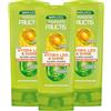 Garnier Fructis Hydra Liss e Shine Balsamo Lisciante per Capelli Crespi Ammorbidisce e Dona Luminosità Formula Vegana Senza Siliconi con Olio di Argan e Cheratina Vegetale - 3 Flaconi da 200ml