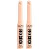 Nyx Professional Makeup Pro Fix Stick Correttore 02 Fair Idrata Corregge Illumina con Acido Ialuronico Tenuta 12h per Pelli da Chiare a Medie - 2 Correttori