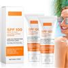 Xiniear Protezione Solare 100 Spf, Crema Solare 100, lozione solare, lozione solare con protezione UVA/UVB, idratante, protezione solare anti-invecchiamento per l'impermeabilità (2 Pezzo)