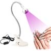 Layhou 3W 395NM Lampada per polimerizzazione con colla per unghie LED portatili Lampada da scrivania a collo d'oca Lampada a raggi ultravioletti per polimerizzazione della colla per unghie