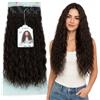 Ser Mulher Extension Capelli con Clip Beach Wave, Leggere e Setose, Natural Look, 228gr - Texture Mosse in Fibra con Clips per Volume e Lunghezza, Facili da Applicare, 7 x 60cm MARI (Dark Brown)