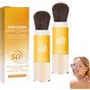 Generico Crema solare in polvere per il cuoio capelluto SPF 50, Crema solare SPF 50 per il viso, Cipria fissante leggera anti-oleosità, Trucco a lunga tenuta, Delicata per l'uso quotidiano (2Pezzo)