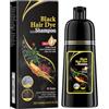 Skeadex Shampoo colorante per capelli 3-in-1 marrone scuro, Shampoo colorante istantaneo, Shampoo colorante per capelli con ingredienti naturali Unisex, Ingrediente erboristico semi-permanente (Nero 500ml)