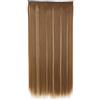 Generic Extension per capelli da donna, con clip, capelli sintetici lunghi e lisci, 80 cm, 5 clip