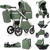 Gcarebb Passeggino 3 in 1, Passeggini Urbani Con Seggiolino Auto, Passeggino Leggero/Ombrello Maniglia Regolabile in Altezza, Passeggini Combinati Vista Alta Telaio in Alluminio Adatto Per 0-4 Anni