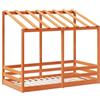 vidaXL Letto Bambini con Tetto Marrone Cera 80x160 cm Massello Pino, letto per bambini in legno, arredo per bambini, giroletto per bambini