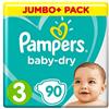 Pampers - Baby Dry - Pannolini taglia 3 (5-9 kg) - Jumbo+ Pack (x90 strati)