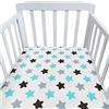 Hiseng Animale Stella Lenzuolo con angoli Cotone Lenzuola Carrozzina Neonato Elasticizzati Biancheria da Letto Materassino Sacco a Pelo Lettino Lenzuolino da Carrozzina (Stelle blu,150x80cm)