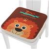 FANSU Cuscino Rialzo da Sedia per Bambini, Fansu Comodo e Facile da Pulire Smontabile Regolabile Cuscino Alzasedia per Seggioloni Cuscino Seduta per Sedia da Giardino (Leone,40x40x5cm)