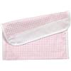 Panini Tessuti Corredo Asilo Porta Bavaglino Bavetta con nome Ricamato in Cotone con tela Aida da ricamare per la pappa - pranzo - merenda in asilo dimensione 16x30 cm Fantasia Quadretto Rosa