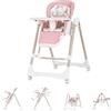 Chipolino seggiolone 2 in 1 Milk Shake, regolabile, altalena per bambini, ruote, colorazione:rosa