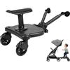 Pinuox Buggy Board per tutti i passeggini, passeggino con sedile, poggiapiedi per passeggino, universale, design a due ruote a 360°, Kiddy Board per bambini dai 2 ai 7 anni, Bearing 25 kg