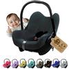 BambiniWelt by Rafael K. Rivestimento estivo in spugna per seggiolino auto compatibile con Maxi Cosi Cabrio Fix + imbottitura per cintura (grigio scuro + GP)