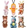 Dubbulon Set Di 6 Bambole Reborn - Baby Doll Realistica Con Vestiti Di Animali | Giocattoli Per Bambole Rinate In Miniatura | Bambole Rinascita Addormentata, Giocattoli In Miniatura, Regalo Per Bambine 3+