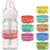 FENGHUO Etichette personalizzate per biberon per asilo nido,Nome personalizzato Cinturino tazza in silicone,Cinghia di presa della tazza riutilizzabile per bambini,Impermeabile e antiscivolo(5pezzi)
