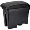 YJYWZH Bracciolo per VW Polo, Vano Portaoggetti a Doppio Strato con Console Centrale, Poggiabraccio Nero, Facile da Installare (Anno 2010-2018) (Nero con Bianco)