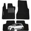 Generico Set 4 Tappeti in Moquette Adatti per TWINGO III dal 2014 in poi con 2 Attacchi - Compatibli NON Originali, con Bottoni di Fissaggio, con Battitacco cucito e antiscivolo