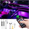 QAUBEN Auto illuminazione ambiente fibra ottica 8 colori musica suono attivo con RF telecomando auto kit di illuminazione dell'atmosfera decorativa DC 12V 1W 3m
