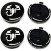 Generico Set 4 Tappi Coprimozzo Copri Mozzo Diametro 60 mm con Scorpione Compatibili per ABARTH 500 595 695 SS GRANDE PUNTO Borchie Coppe Coppette per Cerchi in Lega Fiat Nero